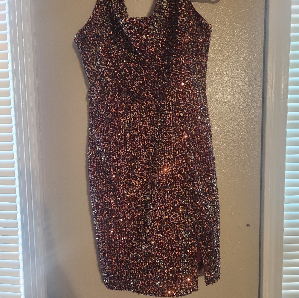 BCX Red Sequin Bodycon Cocktail Dress